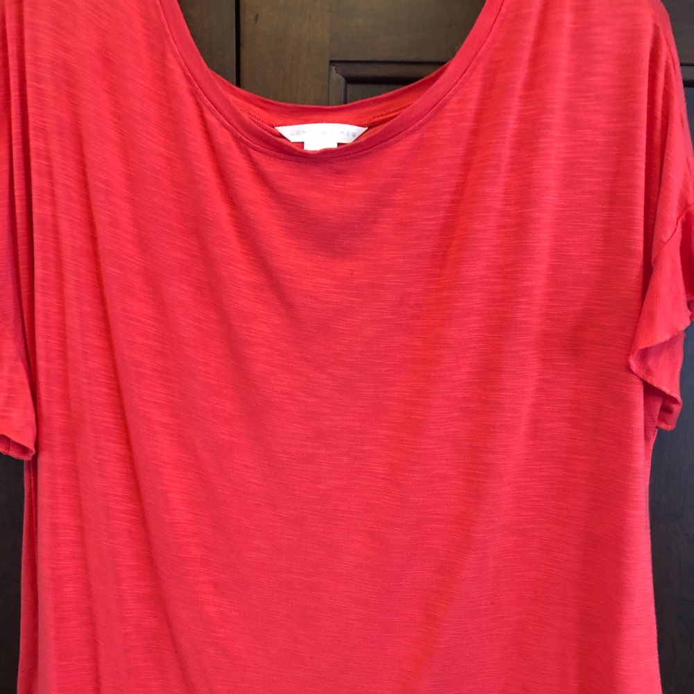 London Times Red Ruffle Top Sz S EUC worn once